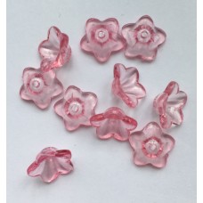 Kraalkapjes acryl roze 12 x 6 mm (10 stuks)